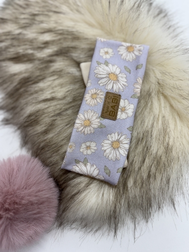 Opaska dla dziewczynki Daisy Fiolet Stokrotki z podwójną szampańską kokardą na głowę dziecka