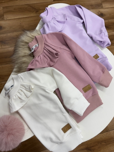 Bluza dresowa z falbanką dla dziewczynki Felia w różnych kolorach