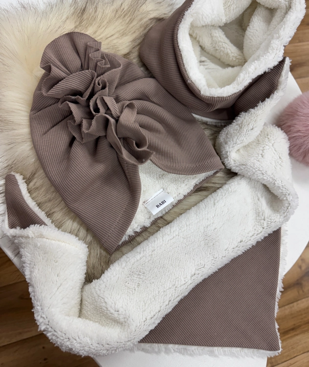 Turban zimowy ocieplany chusta komin